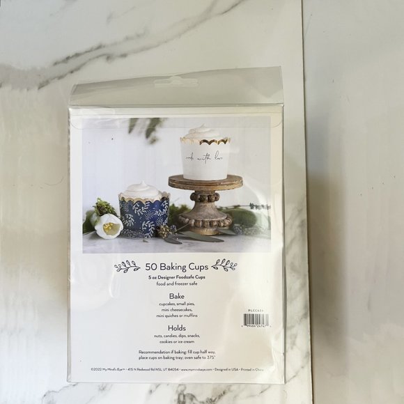 NEW My Minds Eye Gold Foiled Baking and Snack Cups 50 Pieces - Made With Love - Picture 2 of 4